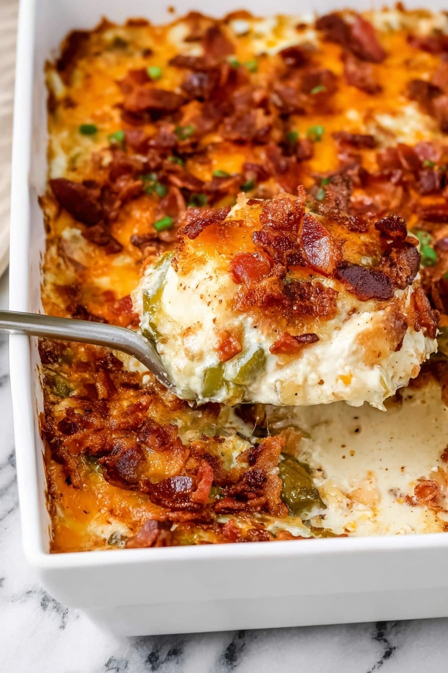 keto jalapeno chicken casserole brings creamy comfort with a spicy kick