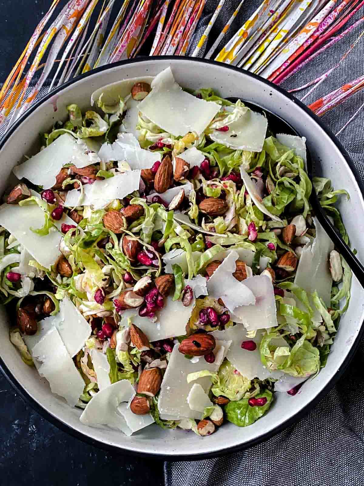 Quick keto brussels sprout salad with 2 grams net carbs