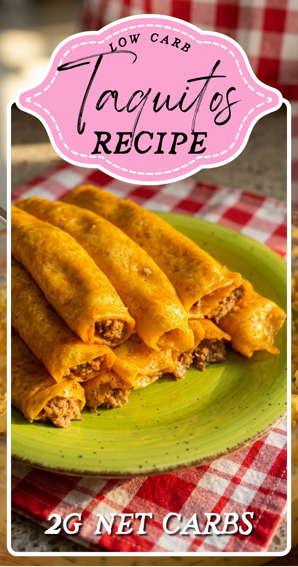 Keto taquitos use cheese shells for a crispy low-carb twist