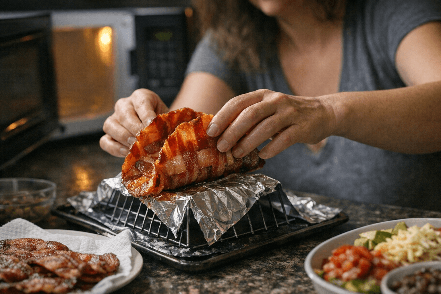 WickedStuffed shows how to make a bacon taco shell in under five minutes
