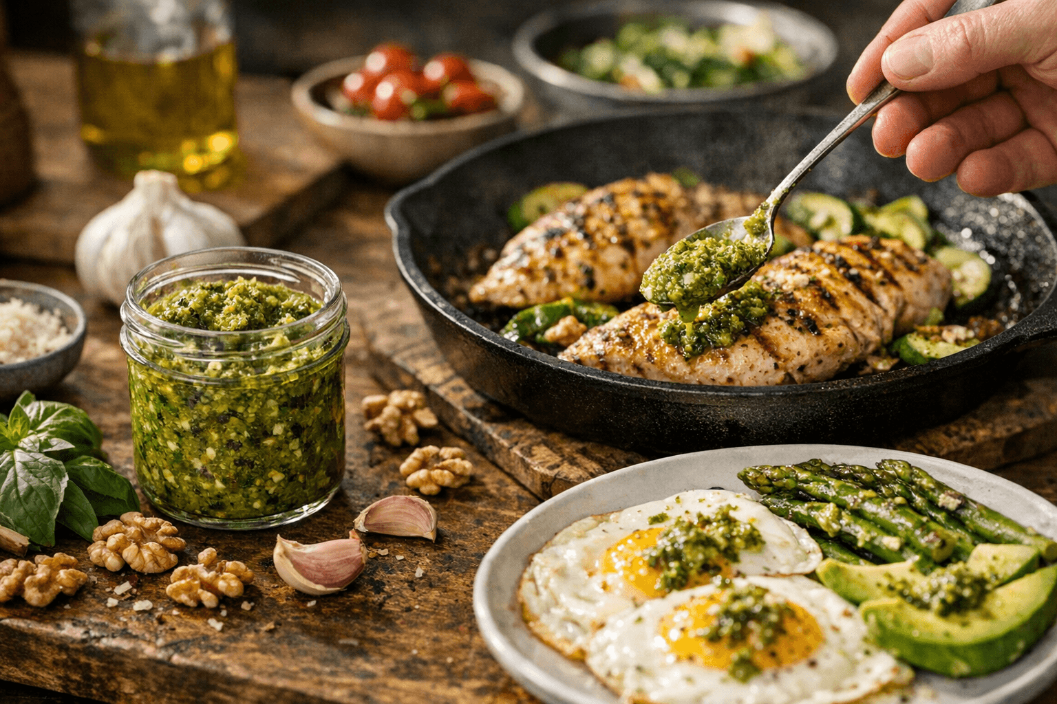 Walnut Pesto Gives Keto Meals a Quick Flavor Boost
