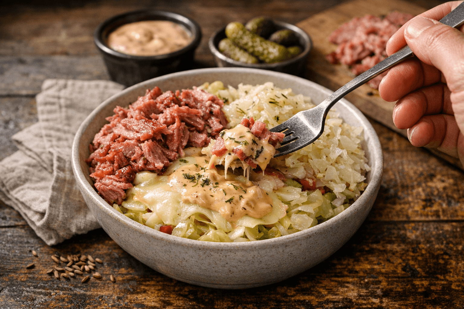 Keto Reuben in a Bowl delivers classic flavor in 15 minutes