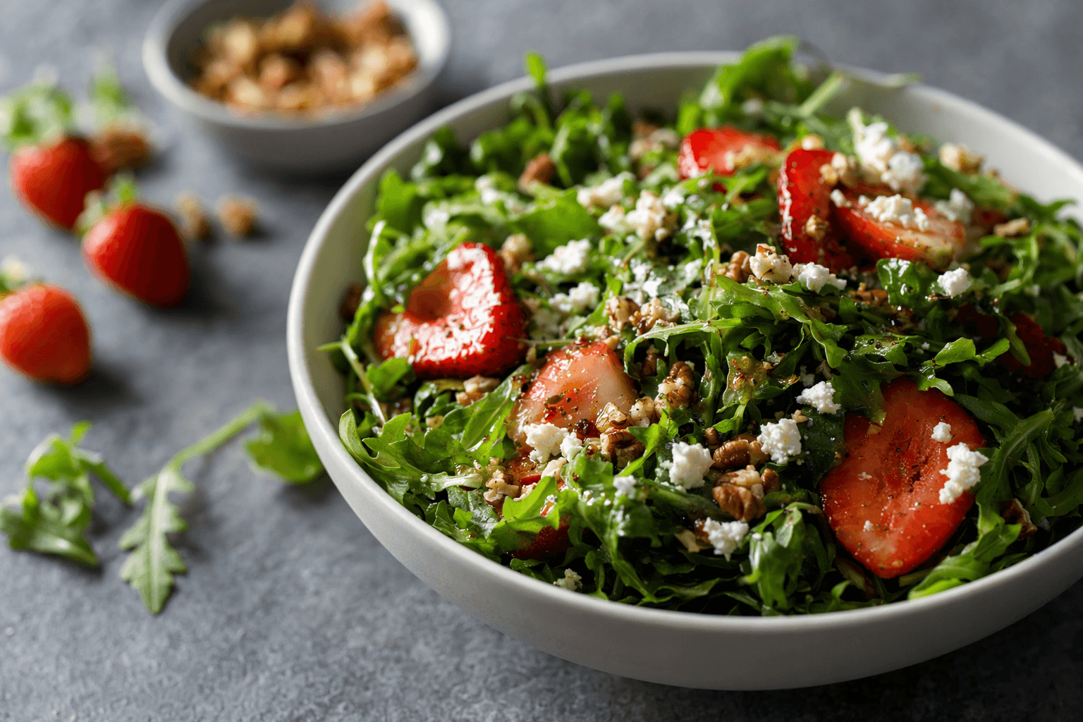 Explorer Momma’s arugula and strawberry salad brings spring freshness to keto meals