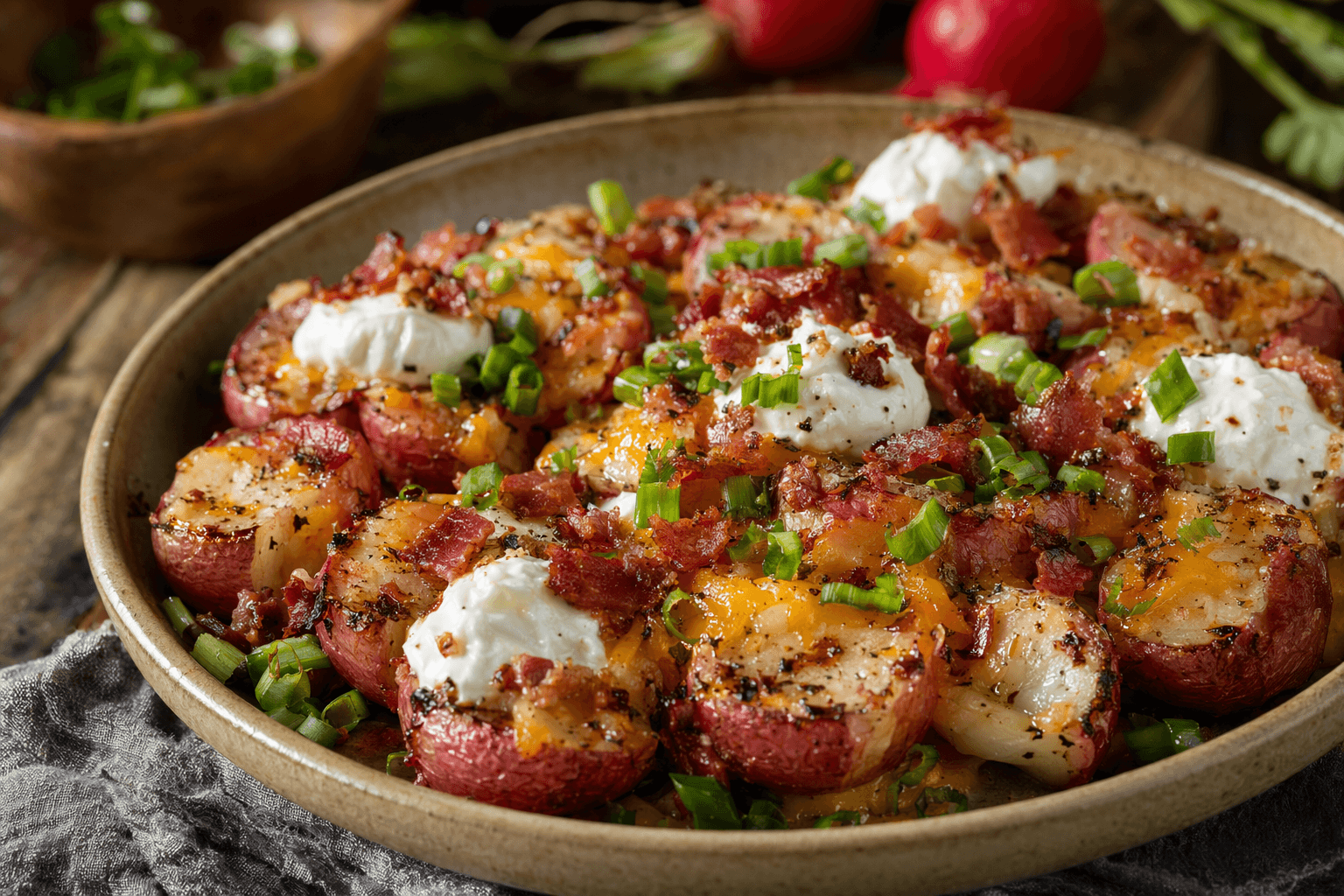 MSN keto clip swaps potatoes for roasted radishes in loaded side