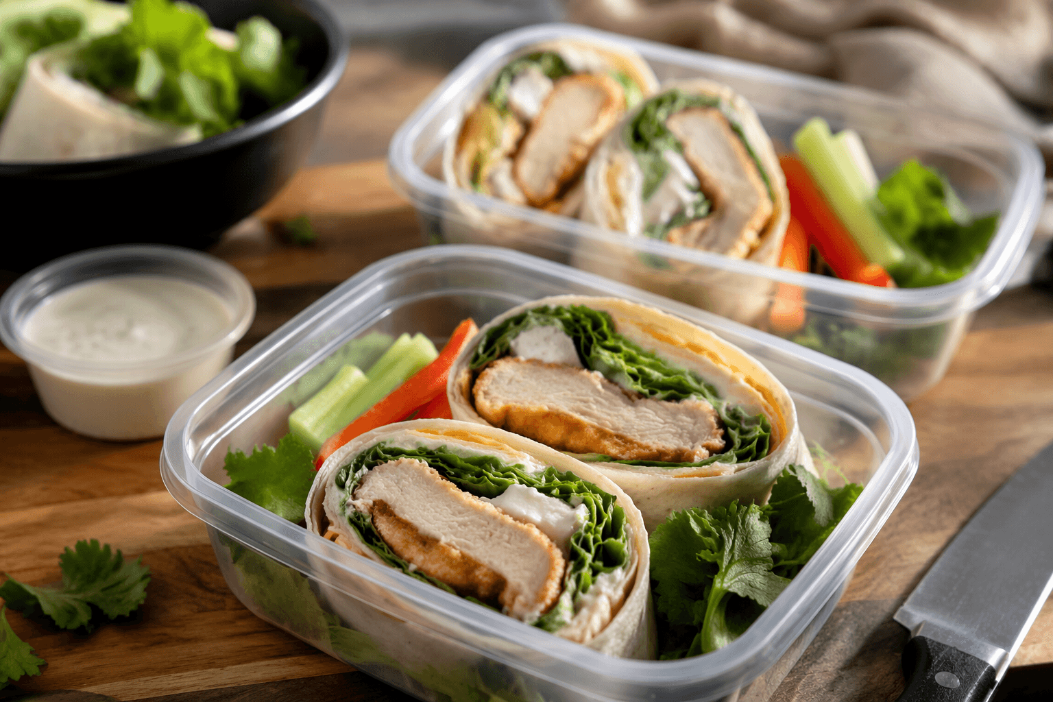 Keto lunch prep, crisp air fryer chicken wraps that hold up