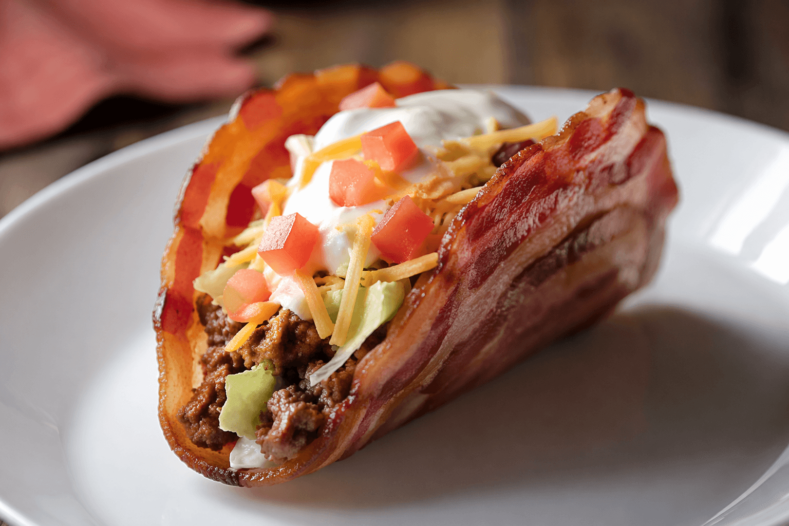Quick bacon taco shell makes keto meals fun and crunchy