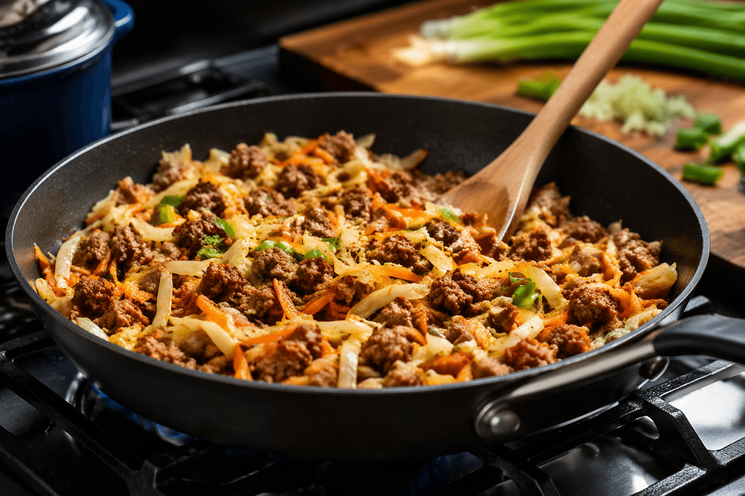 Allrecipes updates keto beef egg roll slaw for a 30-minute dinner