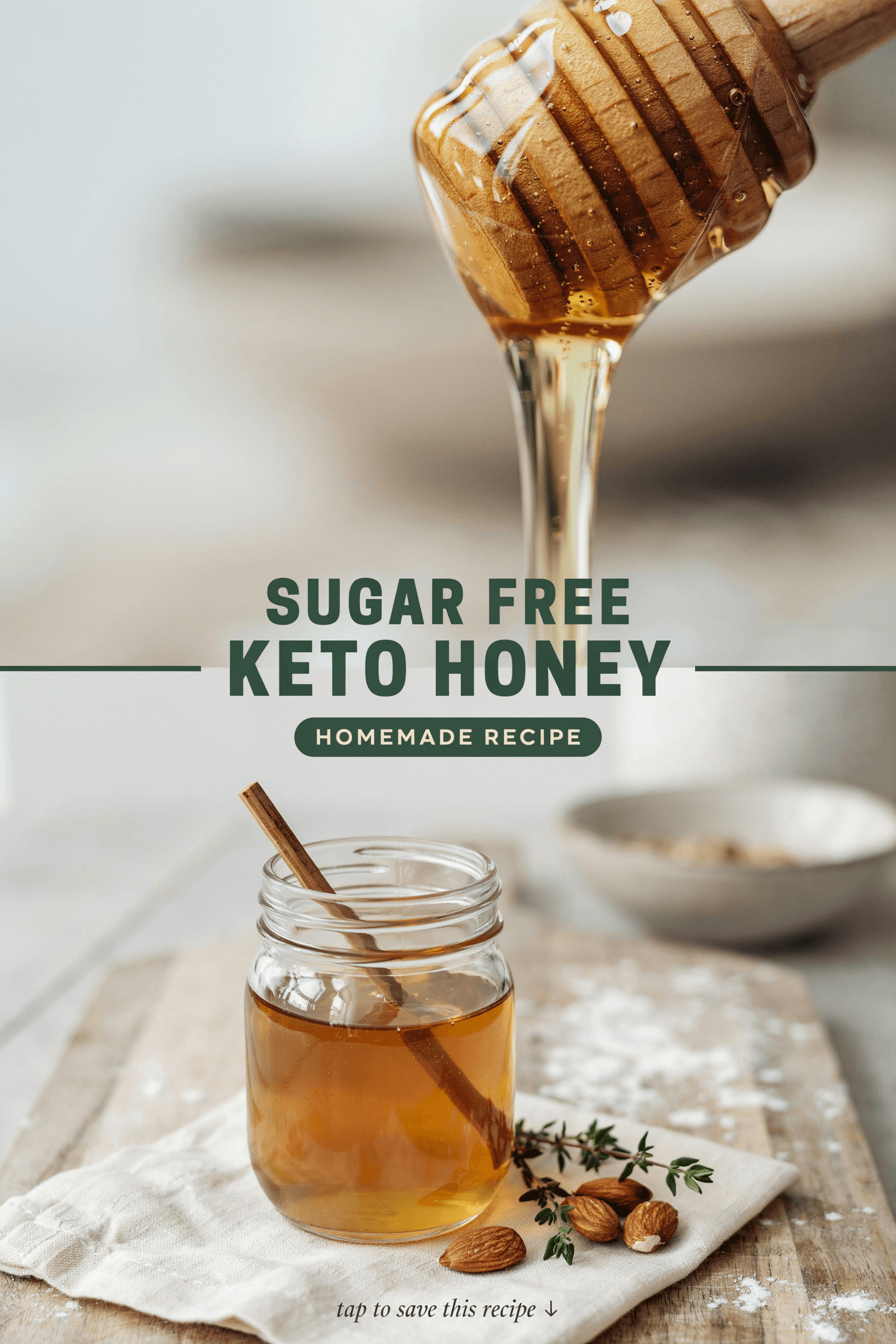 Easy sugar-free keto honey recipe for glazes, tea and pancakes
