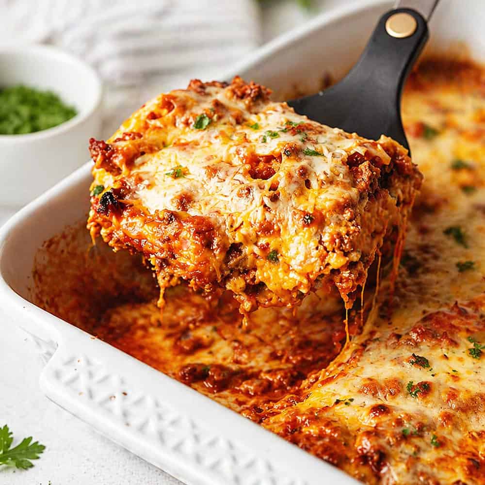 Jennifer Banz's keto lasagna skips noodles, reheats well for leftovers