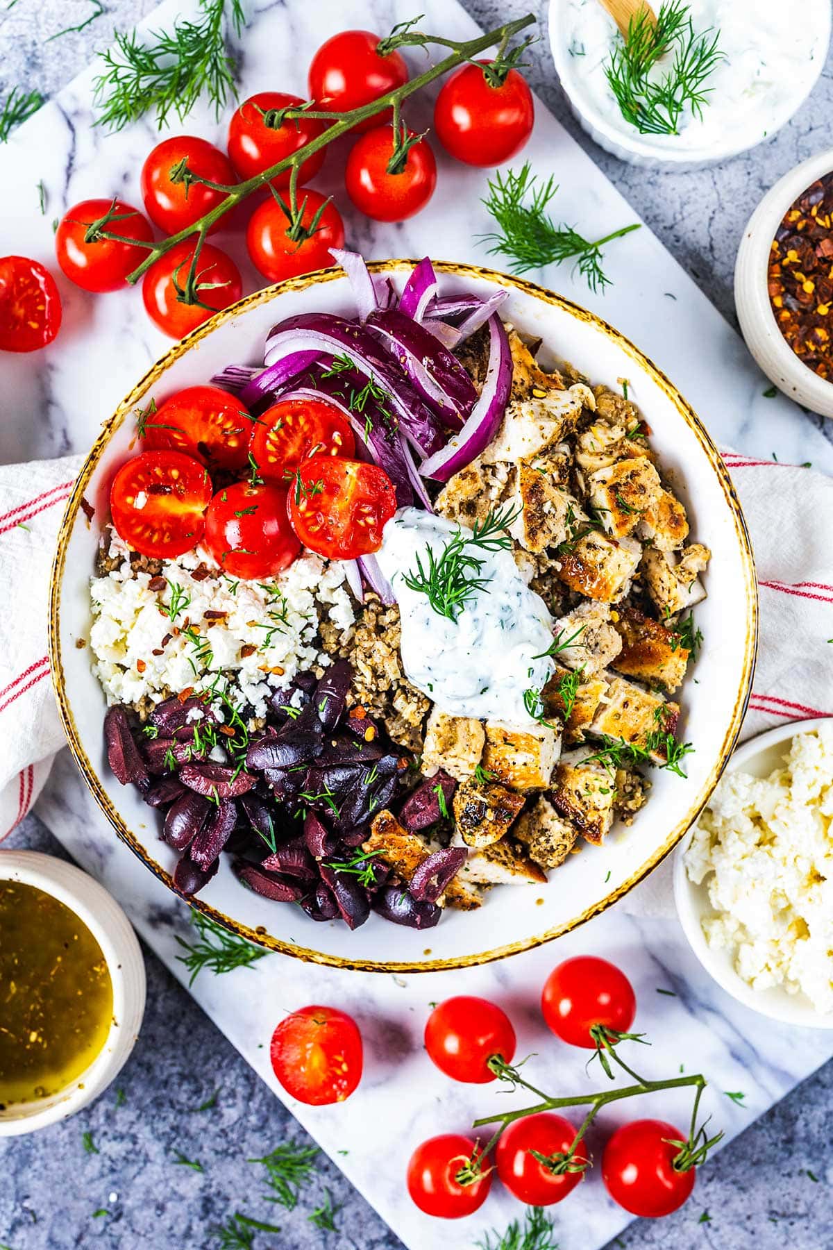 Wendy Polisi’s Greek chicken keto bowl makes easy family meal prep