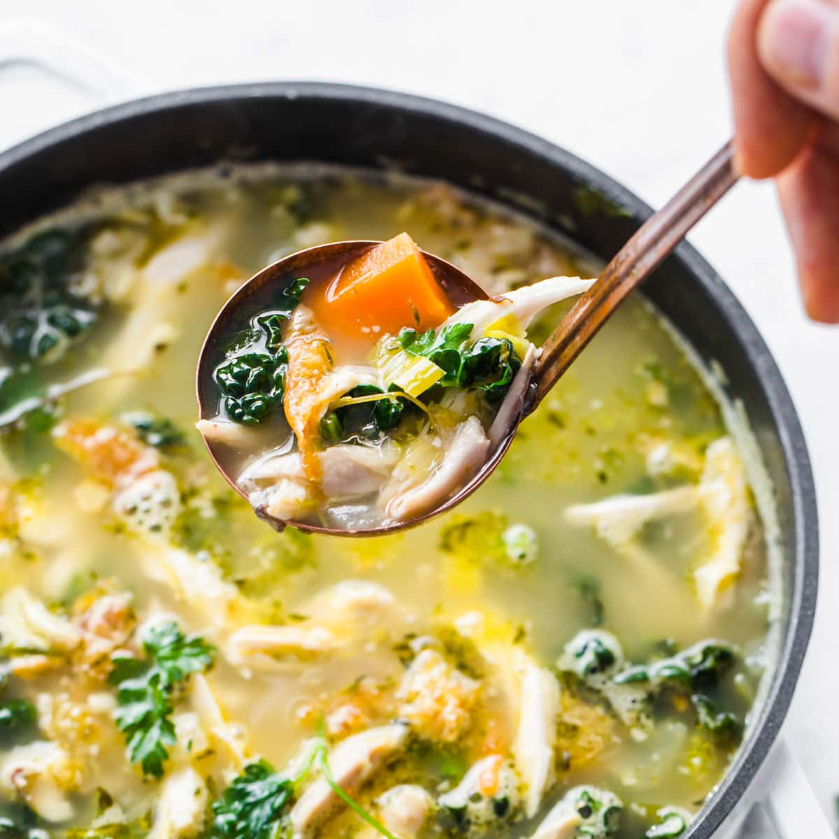 Amanda C. Hughes shares a one-carb keto chicken soup recipe