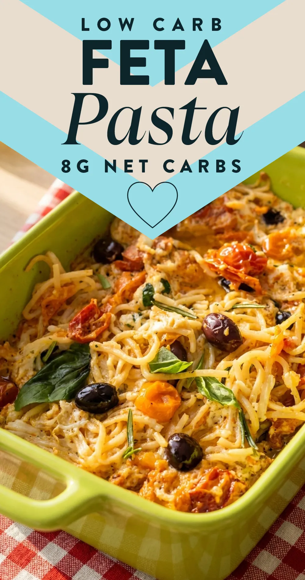 Keto feta pasta swaps noodles for hearts of palm and chicken