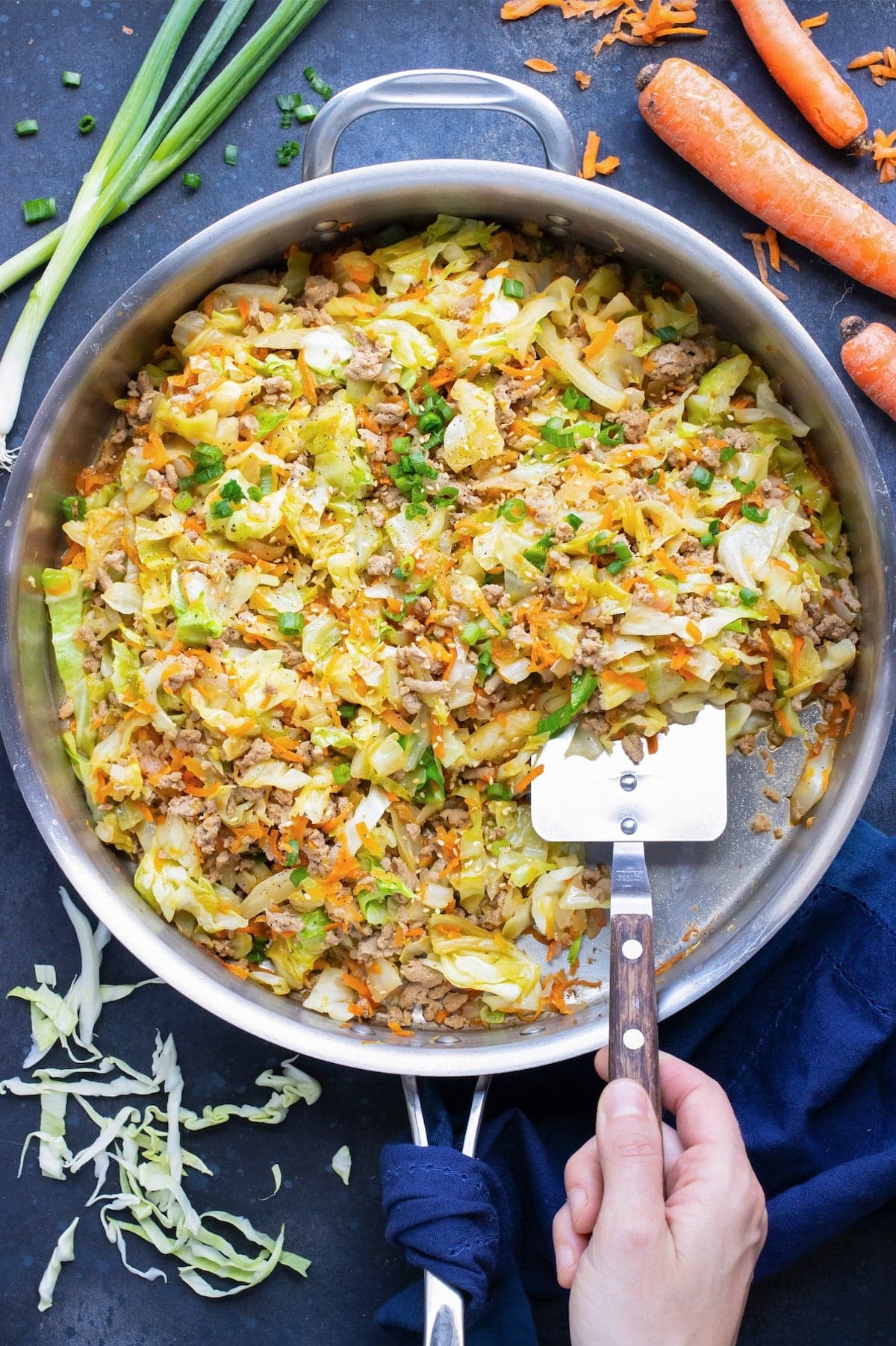 Keto egg roll in a bowl delivers takeout flavor fast