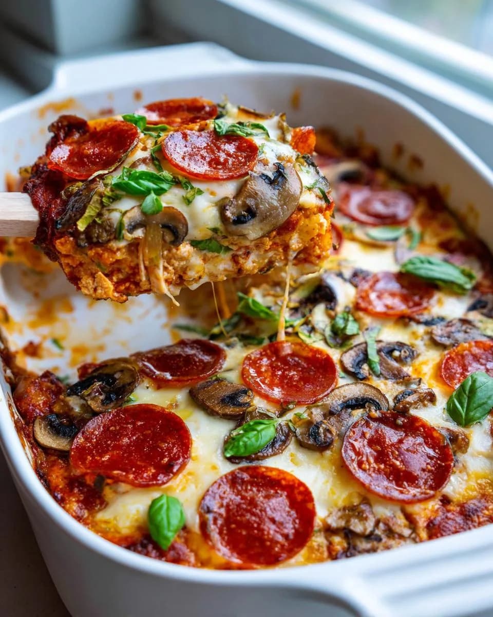 Keto pizza casserole delivers family dinner flavor with 7 net carbs